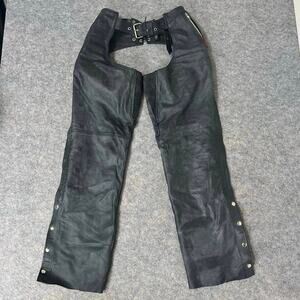 Hot Leathers 100% Leather Lined Motorcycle Biker Rider Protective Chaps Size L